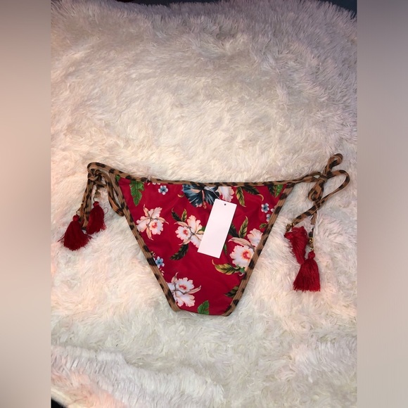 VENUS Black Red and Tan Leopard Bikini size 6 NWOT - Picture 8 of 9